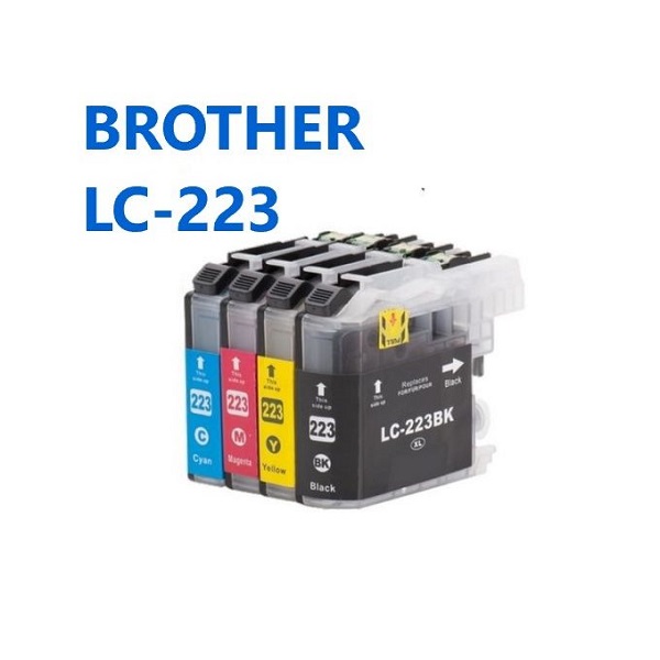 Pack de 4 Cartouches Jet d'Encre Compatibles Brother LC223 BK-C-M-Y