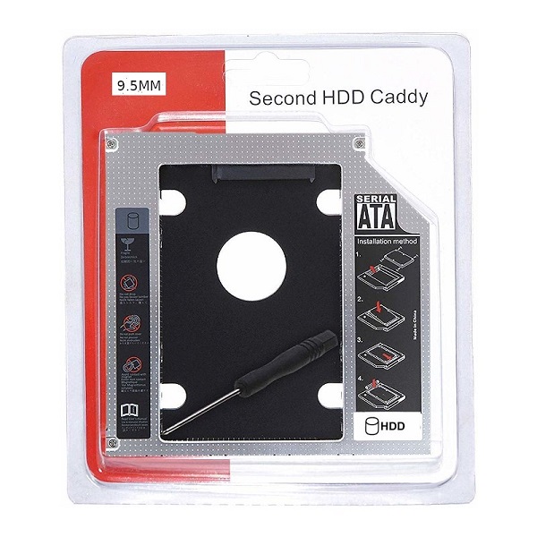Adaptateur Rack Caddy 9.5mm pr 2eme Disque Laptop 2 1