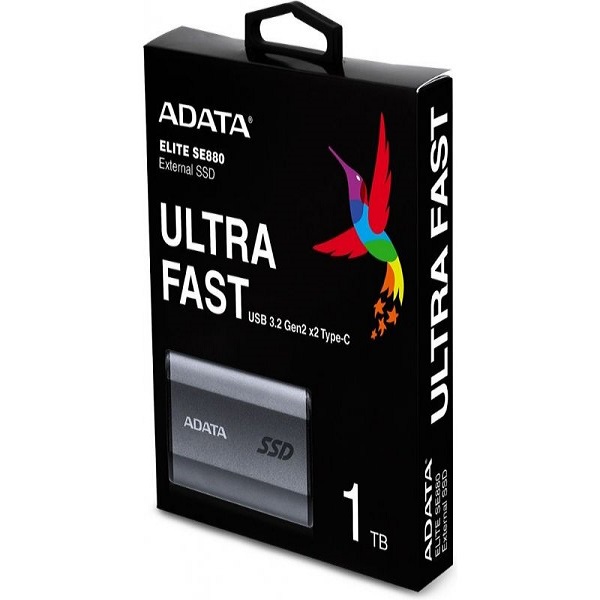 DISQUE DUR EXTERNE SSD ADATA ELITE SE880 1TB TYPE C COMPATIBLE PS5 XBOX 1