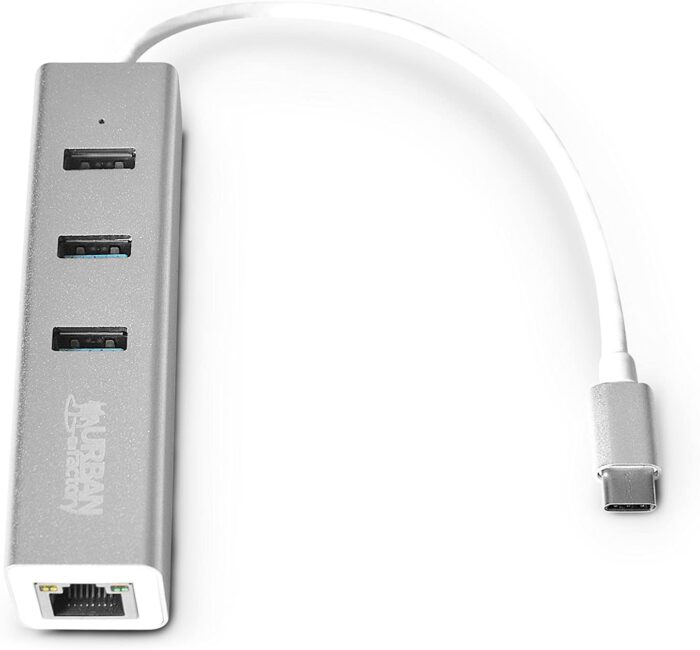 HUB USB URBAN FACTORY TYPE C TO 3 X USB 3.0 RJ45 1