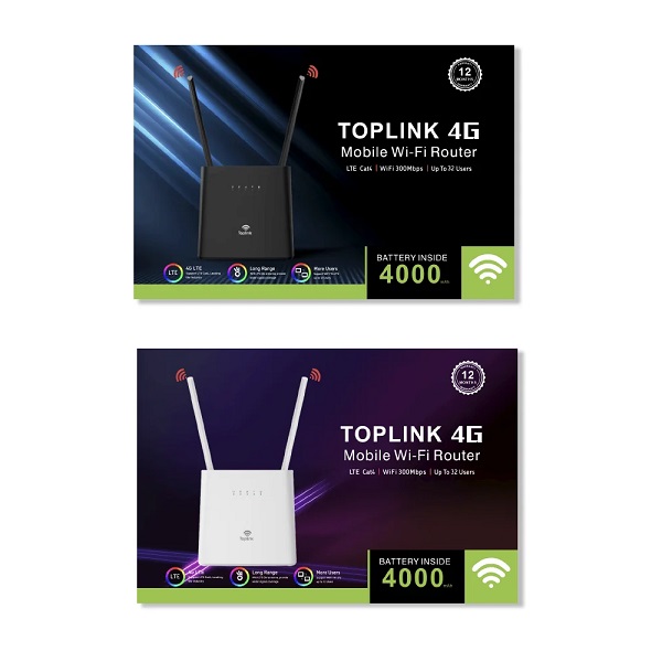 TOPLINK 5G MOBILE WIFI 4000 MAH LTE 4G ROUTER white black 4