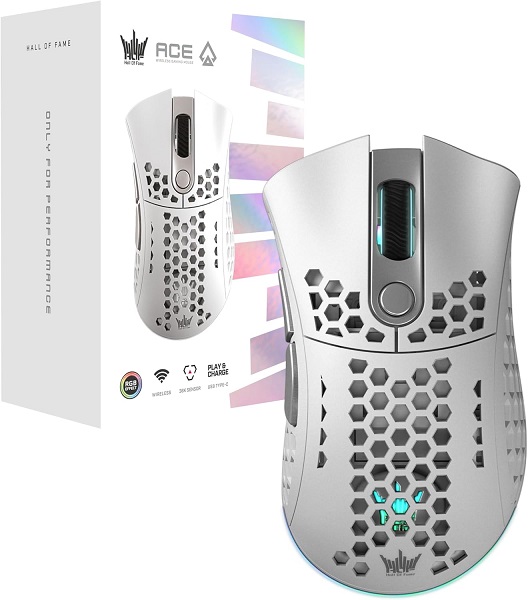 GALX ACE M2 WHITE WIRELESS RGB OPTICAL GAMING MOUSE 7