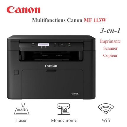 CANON LASER MULTIFONCTION MF113W WIFI / A4-A5-B5-A6 / USB / RESEAU / TONER 049