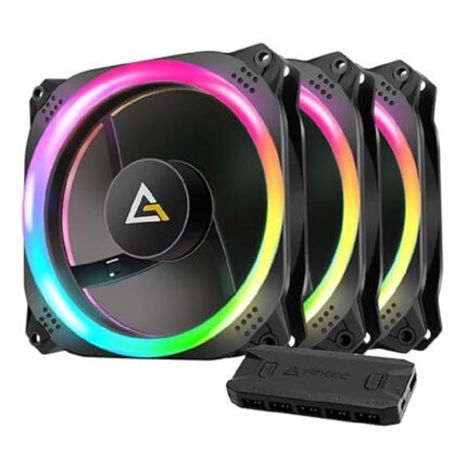 PACK FANS X3 ANTEC PRIZM 3IN1 (03x 120MM ARGB + 02x LED STRIP + CONTROLLER) BLACK