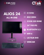 STREAM ALIOS 24PRO I3 1215U /8GO DDR4 /512GO SSD/ 24" FHD IPS/ WIFI 6E/ LECTEUR DVD BLACK