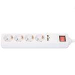 MANHATTAN 04xPRISES / 02xUSB 02M ETANCHE IP20 WHITE