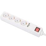 MANHATTAN 04xPRISES / 02xUSB 02M ETANCHE IP20 WHITE – Image 2