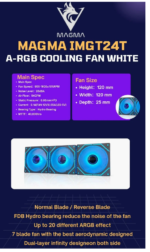 PACK VENTILOS 03PCS MAGMA IMGT 24T ARGB WHITE – Image 3