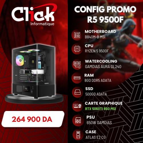 CONFIG /R5 9500F/ 08GB RAM/ 512GB SSD/B840M-B MSI /RTX 5060TI/HELIOS M1-650B /ATLAS E2 CG