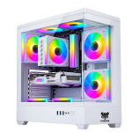 HYBROK MOON GLASS PANEL WHITE 4 FAN ARGB