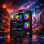 HYBROK MOON GLASS PANEL BLACK 4 FAN ARGB – Image 3