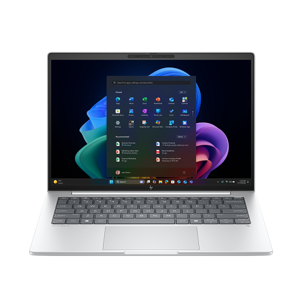 Machu Lapaz CS 16N Elitebook GlacierSilver Catalog Win11 WhiteBG FrontOpen 3229091