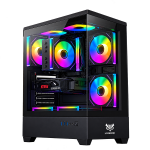 HYBROK MOON GLASS PANEL BLACK 4 FAN ARGB